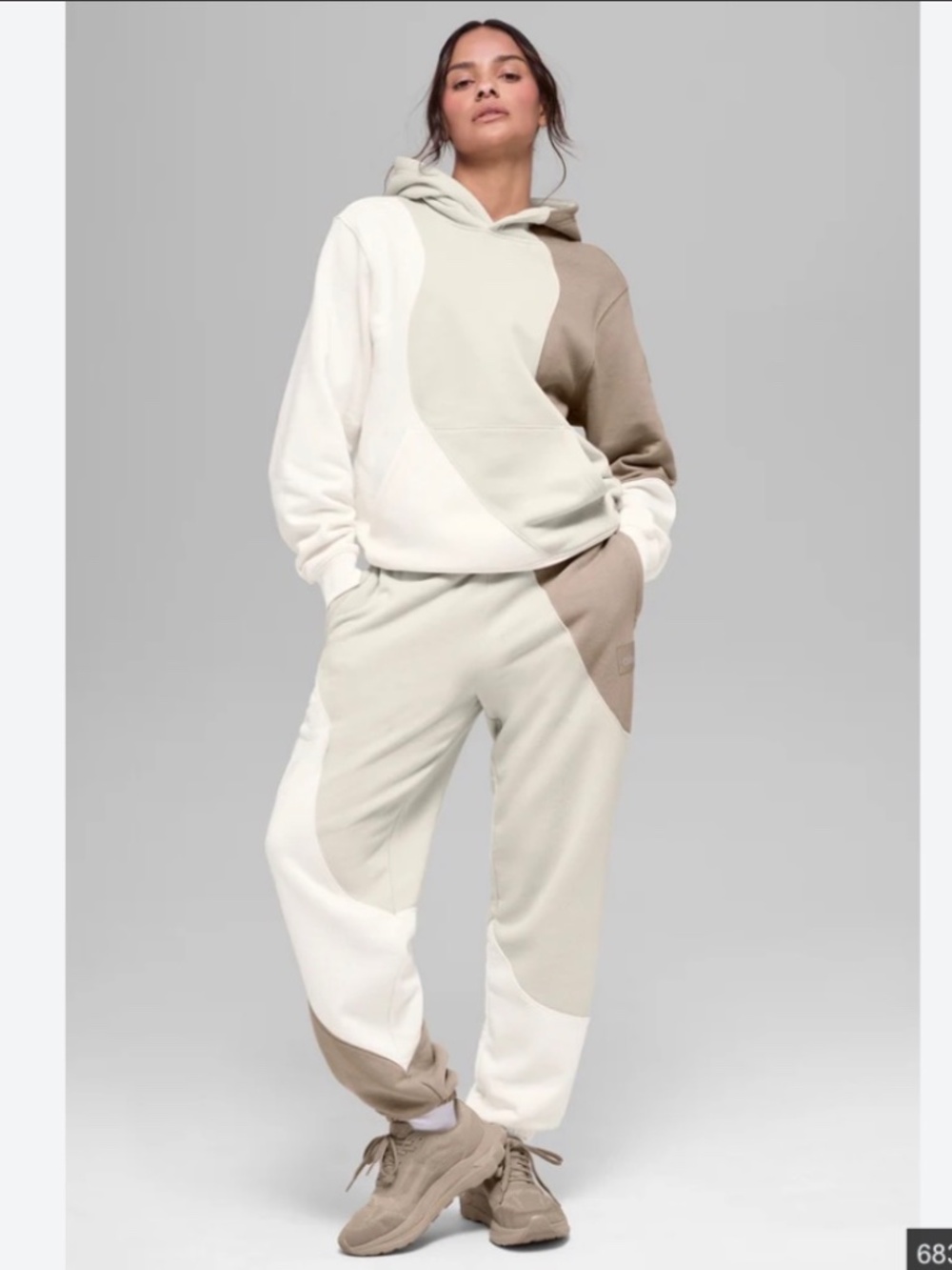 ALO Yoga Make Waves Sweatpant Ivory/Bone/Gravel Size XL Women’s